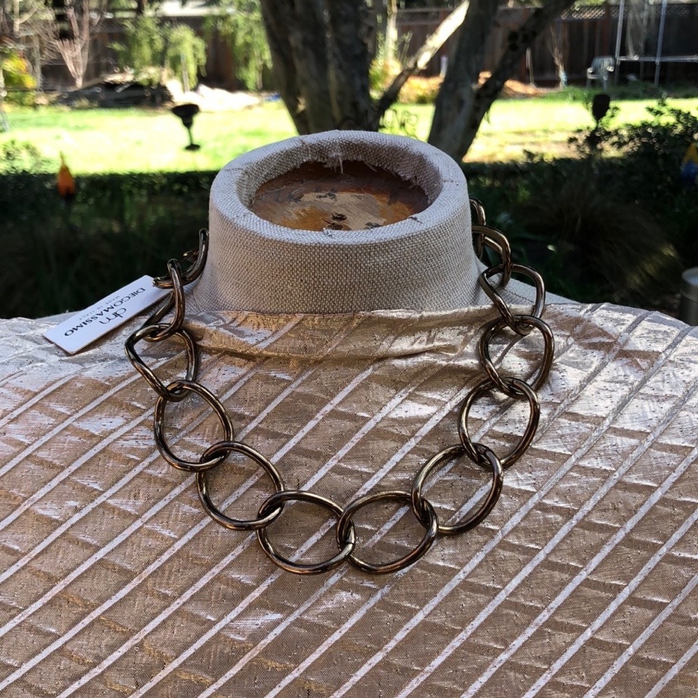 🌺 Diego Massimo Italy Bronze Toggle Necklace